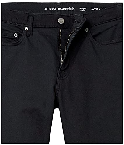 Amazon Essentials Men's Straight-Fit Jean, Black, 34W / 28L