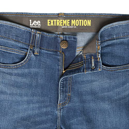 Lee Men's Performance Series Slim Straight Leg Jean Extreme Motion, Black, 34W x 32L