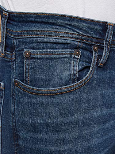 JACK & JONES Men's Jeans: Tim Straight Legs, Slim Fit, Flat Front - Tim Original., Colours:Dark Blue-2, Pant Size:32W / 32L