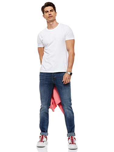 JACK & JONES Men's Jeans: Tim Straight Legs, Slim Fit, Flat Front - Tim Original., Colours:Dark Blue-2, Pant Size:32W / 32L