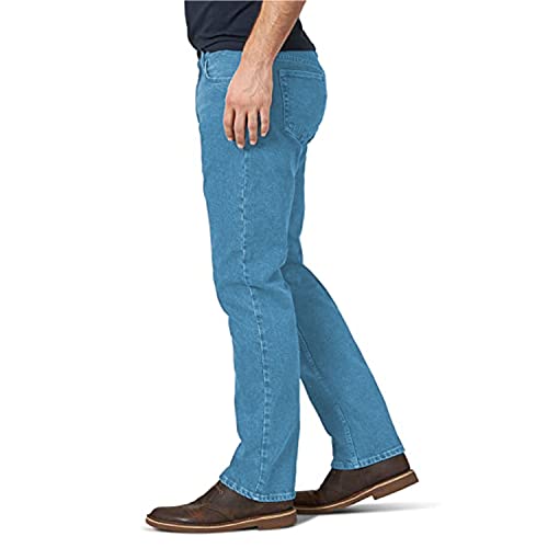 Inspire Me Mens Straight Leg Heavy Duty 100% Cotton Jeans | Regular Straight Leg | Plain Denim Wash Regular Fit Boys Light Blue, 34W / 31L