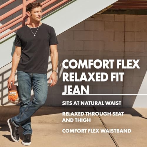 Wrangler Authentics Men's Big & Tall Comfort Flex Waist Relaxed Fit Jean, Carbon, 44W / 30L