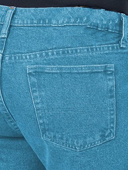 Inspire Me Mens Straight Leg Heavy Duty 100% Cotton Jeans | Regular Straight Leg | Plain Denim Wash Regular Fit Boys Light Blue, 34W / 31L