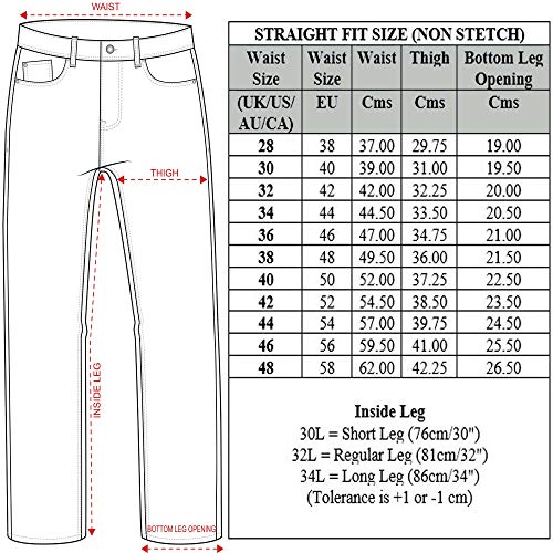 989Zé ENZO Mens Straight Leg Jeans Trousers Regular Fit Denim Pants Free Belt EZ384 Blue 32W / 30L