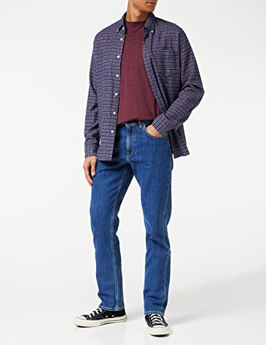 Lee Brooklyn Straight Men's Jeans Pants, Mid Stonewash, 36W / 30L