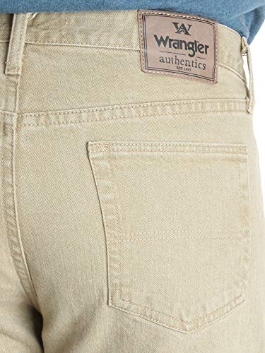 Wrangler Authentics Men's Classic Relaxed Fit Jean, Khaki Flex, 36W x 30L