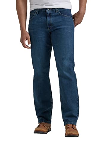 Wrangler Authentics Men's Classic Relaxed Fit Jean, Military Blue Flex, 35W x 29L