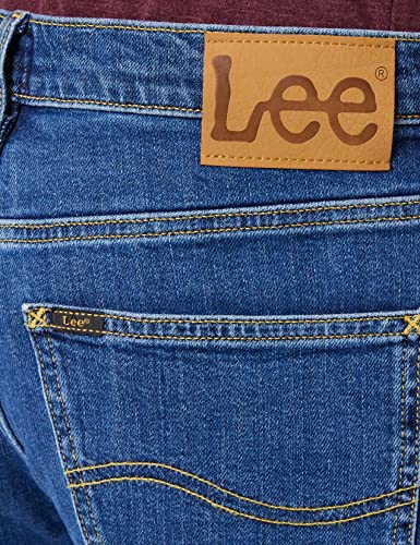 Lee Brooklyn Straight Men's Jeans Pants, Mid Stonewash, 36W / 30L