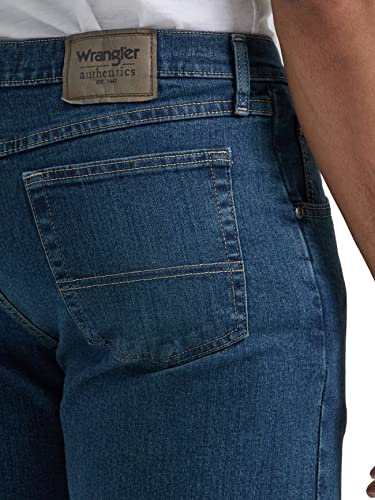 Wrangler Authentics Men's Classic Relaxed Fit Jean, Military Blue Flex, 35W x 29L