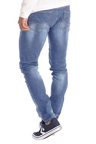 westAce New Mens Stretch Skinny Slim Fit Flex Jeans Pant Stretchable Denim 98% Cotton & 2% Stretch Trouser 28-40 Waist (Waist 36" x Length 32" (36R), Light Blue)