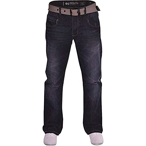 Crosshatch Mens Hardwearing Durable Quality Denim Jeans Straight Leg Dark Wash 32W / 32L