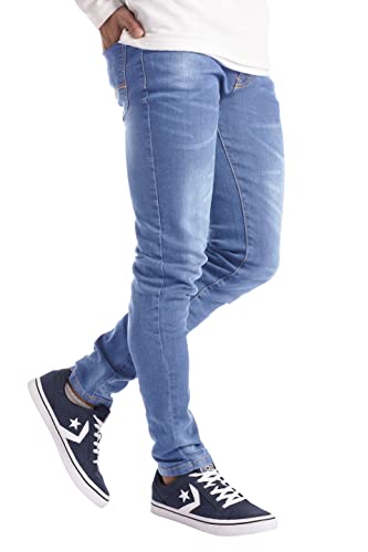 westAce New Mens Stretch Skinny Slim Fit Flex Jeans Pant Stretchable Denim 98% Cotton & 2% Stretch Trouser 28-40 Waist (Waist 36" x Length 32" (36R), Light Blue)
