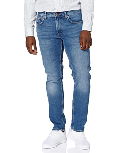 Tommy Hilfiger - Denton Straight Jeans - Men's Jeans - Straight Leg Jeans For Men - Recycled Cotton Trousers - Boston Indigo - Size 36W / 34L
