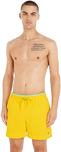 Tommy Hilfiger Men's Swimming Trunks Medium Length, Yellow (Vivid Yellow), L