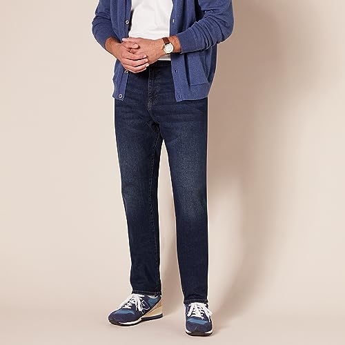 Amazon Essentials Men's Athletic-Fit Jean, Dark Wash, 34W / 32L