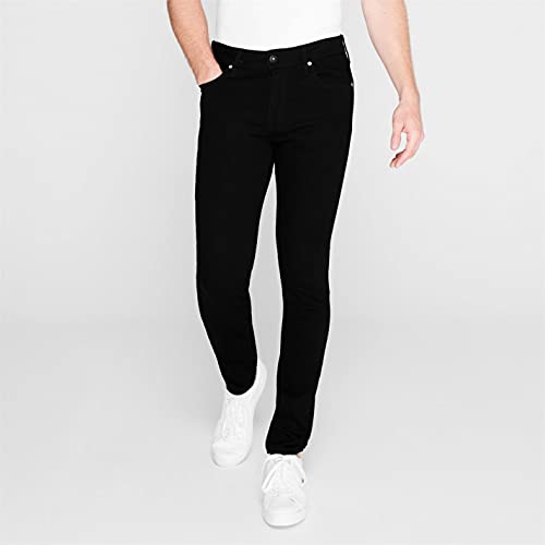 Jack and Jones Mens Skinny Jeans Pants Trousers Bottoms Lightweight Zip Black 014 34W R