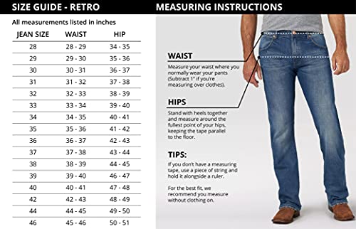 Wrangler Men's Retro Slim Fit Straight Leg Jean, Portland, 42W x 32L