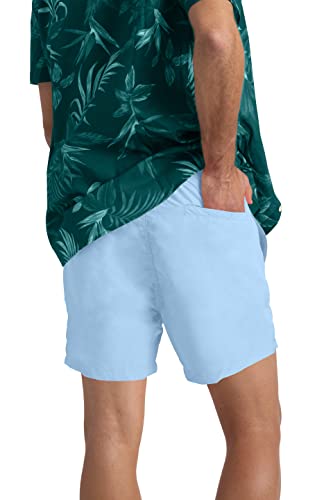 westAce Mens Swimming Board Shorts Swim Shorts Trunks Swimwear Quick Dry Surfing Beach Essential Summer Half Pant Size S M L XL XXL (Ice Blue, L)