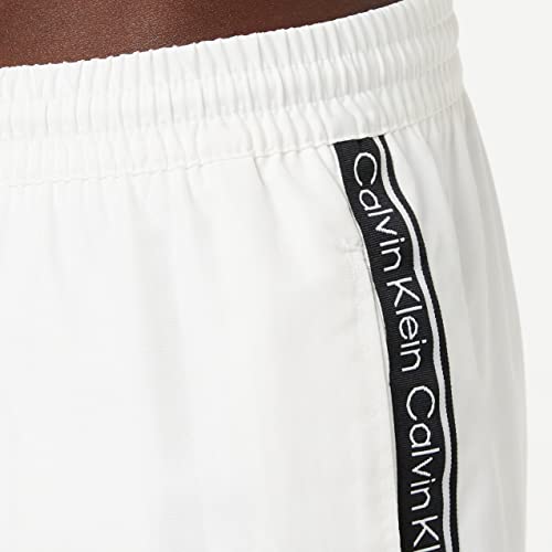 Calvin Klein Men's Medium Drawstring-NOS Swim Trunks, Pvh Classic White, M