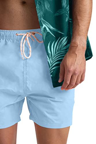 westAce Mens Swimming Board Shorts Swim Shorts Trunks Swimwear Quick Dry Surfing Beach Essential Summer Half Pant Size S M L XL XXL (Ice Blue, L)