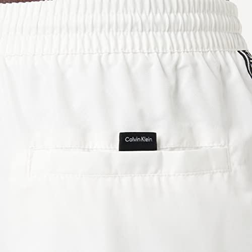 Calvin Klein Men's Medium Drawstring-NOS Swim Trunks, Pvh Classic White, M