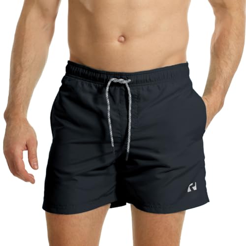 Ript Essentials Men's Quick Dry UV 50 Sun Protection Peach Finish Swimming Swim Shorts Trunks, Navy, XL