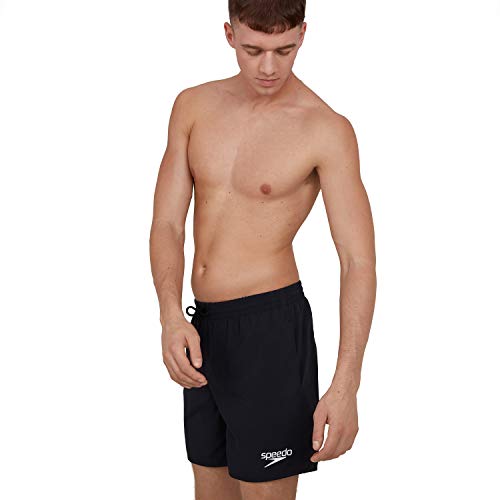 Speedo Men's Essentials 16" Watershorts, Comfortable Fit, Classic Style, Drawstring Waist, Black, L