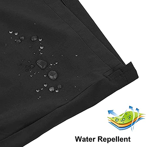 Arcweg Men's Swimming Shorts Mens Swim Trunks with Zipper Pockets Swim Shorts Mesh Lining Stretchy Board Shorts Surfing Beach Shorts Quick Dry Black L(UK)