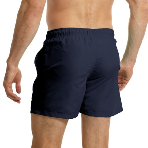 Ript Essentials Men's Quick Dry UV 50 Sun Protection Peach Finish Swimming Swim Shorts Trunks, Navy, XL