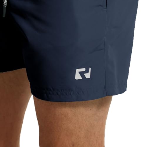 Ript Essentials Men's Quick Dry UV 50 Sun Protection Peach Finish Swimming Swim Shorts Trunks, Navy, XL