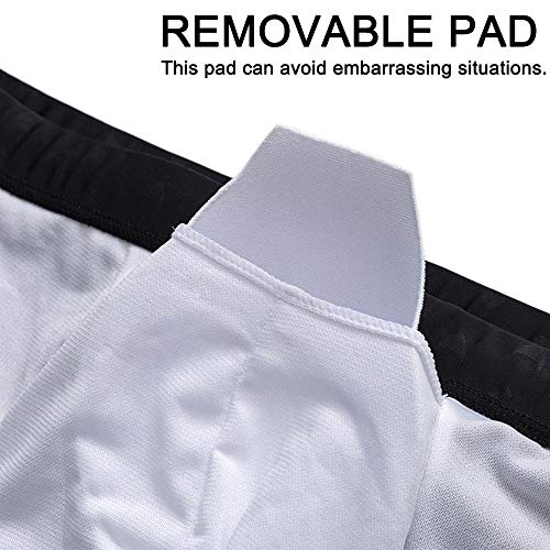 Arcweg Men's Swimming Trunks Shorts with Removable Pad Sport Boxer Swimwear Boxers Underwear Drawstring Summer Beach Board Shorts Elastic Swimsuit Bottom (Black, L)