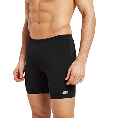 Zoggs Men's Cottesloe Mid Jammer Swim Trunks, Black, 34