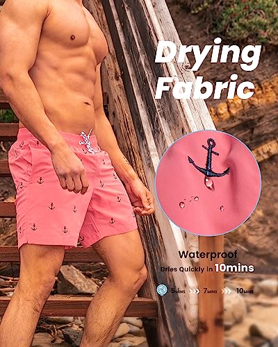 MaaMgic Men's Swimming Trunks Quick Dry Fit Performance Surfing Short with Pockets, 2glm-3, Large ( Waist:33''-35'' )