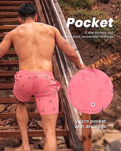 MaaMgic Men's Swimming Trunks Quick Dry Fit Performance Surfing Short with Pockets, 2glm-3, Large ( Waist:33''-35'' )