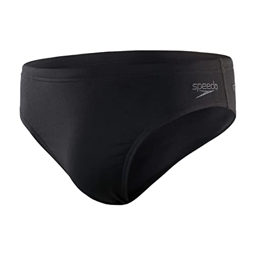 Speedo Men's ECO Endurance+ 7cm Swimming Briefs, Comfortable Fit, 100% Chlorine Resistant, Quick Drying, Black, 32