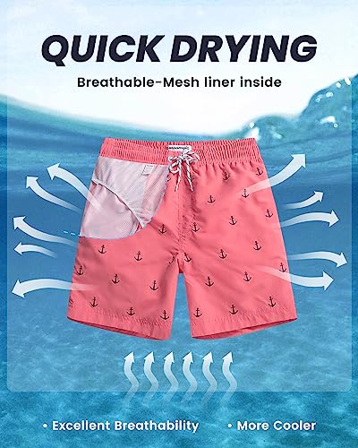 MaaMgic Men's Swimming Trunks Quick Dry Fit Performance Surfing Short with Pockets, 2glm-3, Large ( Waist:33''-35'' )