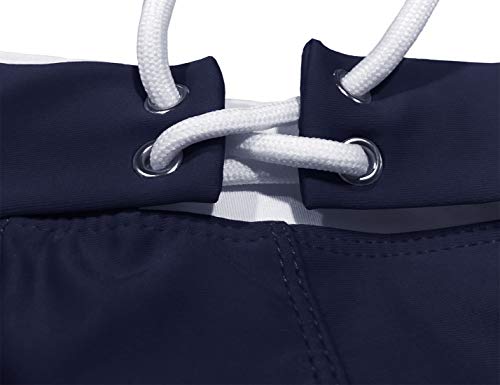 KEFITEVD Men's Quick Dry Swimming Shorts Sexy Beach Board Trunks Summer Short Swim Pants with Adjustable Drawstring, Navy Blue, 34