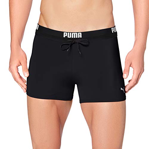 PUMA Men's Logo Swim Trunk (1 Pack), Black, M