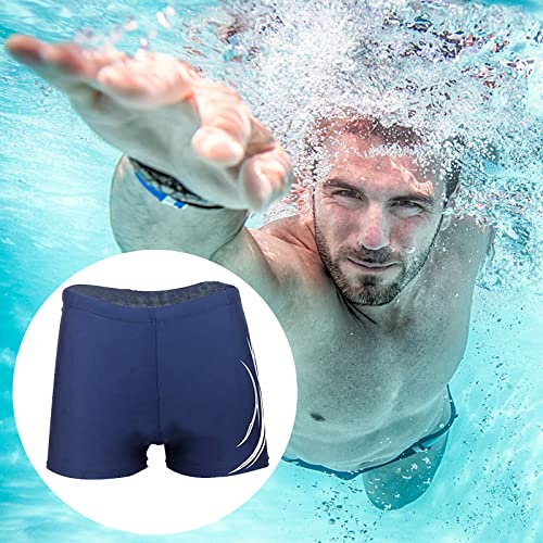 HHD Men's Swimming Trunks Shorts Swimwear Boxers Summer Beach Board Shorts Elastic Swimsuit Bottom Blue