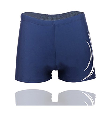 HHD Men's Swimming Trunks Shorts Swimwear Boxers Summer Beach Board Shorts Elastic Swimsuit Bottom Blue