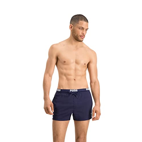 PUMA Men's Puma - Men's Swimwear Shorts Short Length Logo (1-pack) Swim Trunks, Navy, M UK