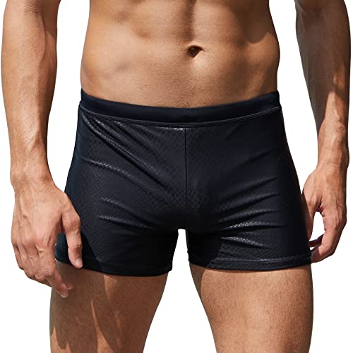 Arcweg Men's Swimming Trunks Boxer Without Removable Pad Sport Boxer Swimwear Shorts Underwear Swimsuit Bottom Drawstring Summer Elastic Beach Board Shorts XXL（UK）