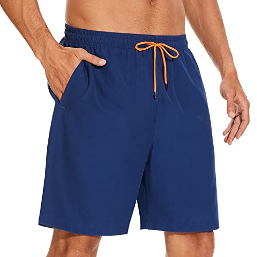 YUTYTH Men’s Swimming Shorts Swim Trunks Waterproof Quick Dry Beach Shorts Surfing Board Shorts with Mesh Liner and Pockets Navy