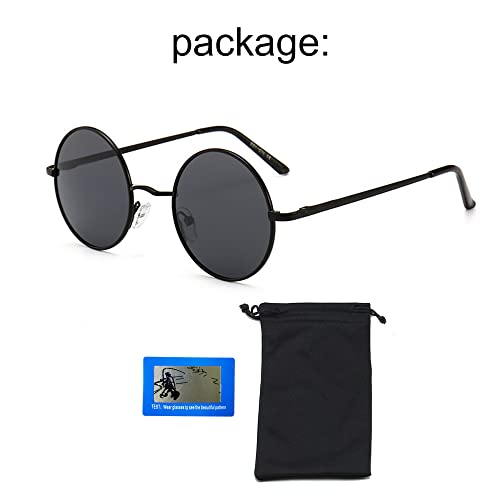 JoXiGo Sunglasses Mens Women Polarised UV400 Protection - Retro Round Classic Metal Frame