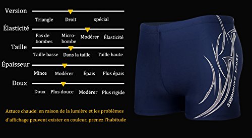 HHD Men's Swimming Trunks Shorts Swimwear Boxers Summer Beach Board Shorts Elastic Swimsuit Bottom Blue