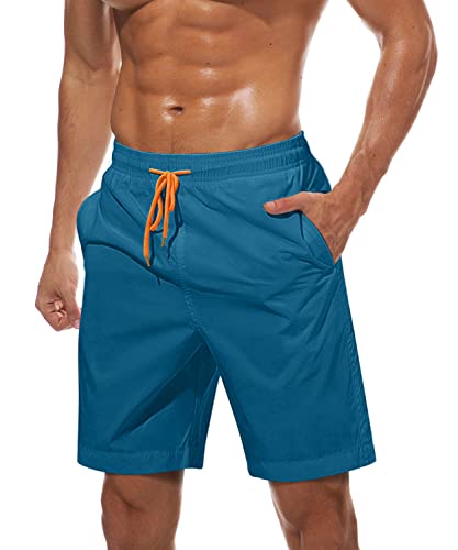 TACVASEN Swim Trunks Mens Beach Shorts Quick Dry Summer Shorts for Men Swimming Trunks Surf Water Shorts Waterproof Beach Pants Pockets , 34, Peacock Blue
