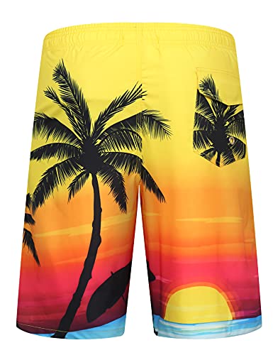 iCKER Mens Swim Shorts Swimming Trunks 3D Print Beach Shorts Boardshorts for Summer