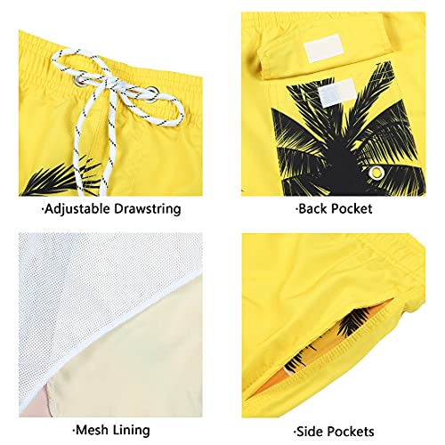 iCKER Mens Swim Shorts Swimming Trunks 3D Print Beach Shorts Boardshorts for Summer