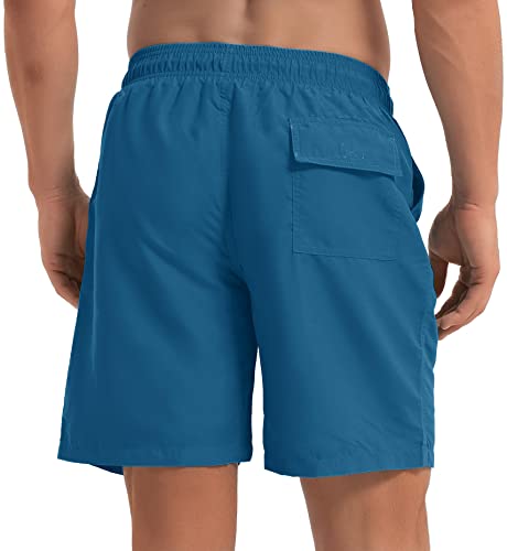 TACVASEN Swim Trunks Mens Beach Shorts Quick Dry Summer Shorts for Men Swimming Trunks Surf Water Shorts Waterproof Beach Pants Pockets , 34, Peacock Blue