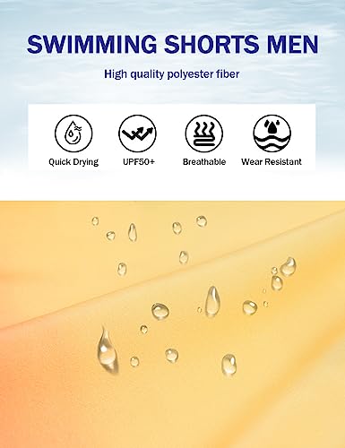 iCKER Mens Swim Shorts Swimming Trunks 3D Print Beach Shorts Boardshorts for Summer